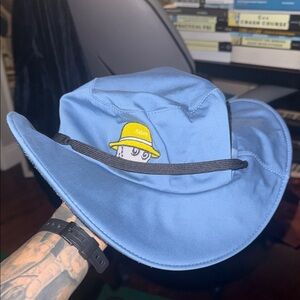 Blue Hat with Yellow Accent